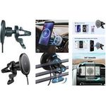LogiLink Smartphone-KFZ-Magnethalter mit Ladefunktion, rund schwarz, für Lüftungsgitter, aus Kunststoff, für Smartphones - 1 Stück (PA0333)