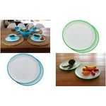 Linden Berg Speiseteller-Set, oval, grün, 2er Set aus PP, Maße: 250 x 235 mm, Oberseite: weiß, Unterseite: - 1 Stück (50066)