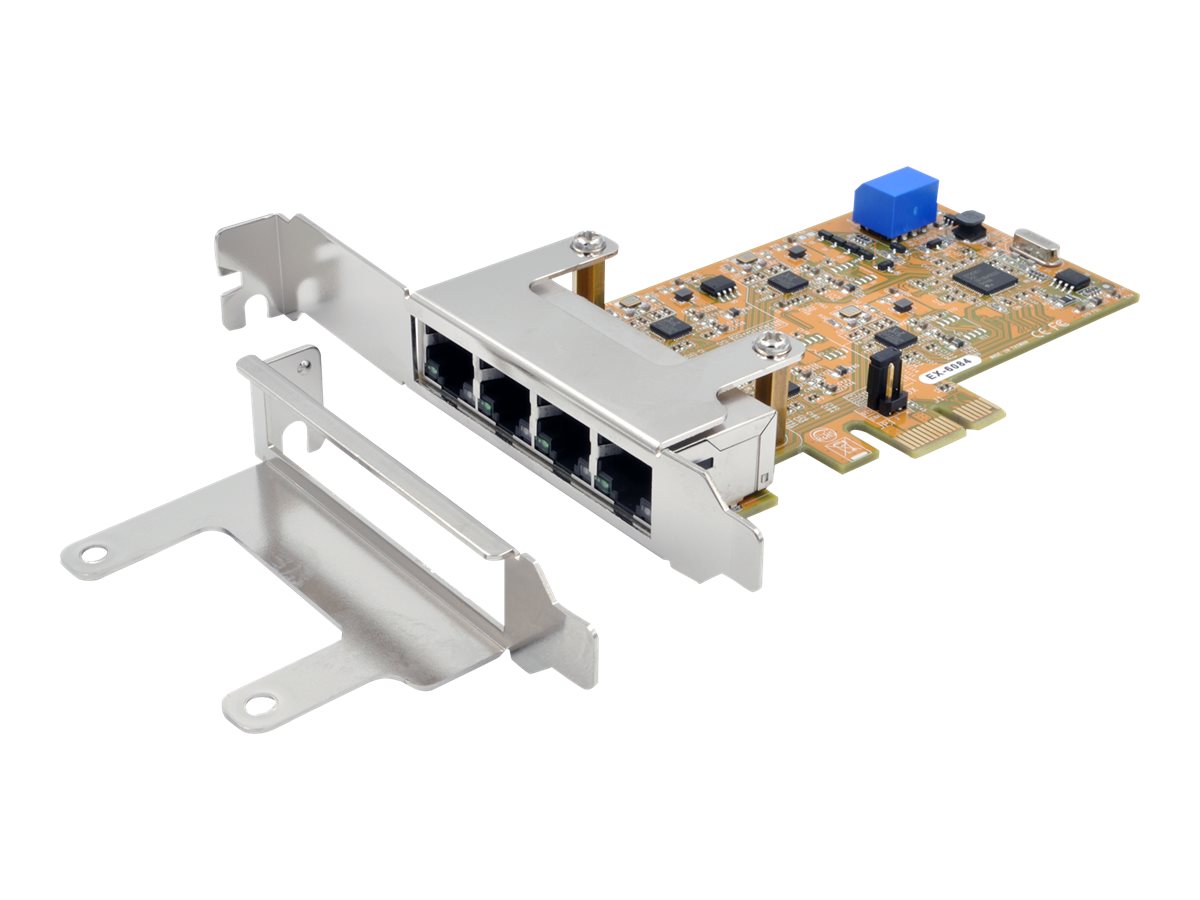 Exsys EX-6084 PCIe x1 Quad Gigabit Ethernet Netzwerkkarte Silber