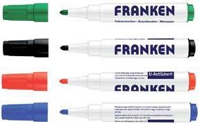 FRANKEN Whiteboard-Marker U-ACT! Line, farbig sortiert Rundspitze, Strichstärke: 3 mm, sortiert in den Farben: - 1 Stück (Z1999)