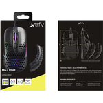 Xtrfy M42W-RGB-BLACK. Formfaktor: Beidhändig. Bewegungerfassungs Technologie: Optisch, Geräteschnittstelle: USB Typ-A, Bewegung Auflösung: 16000 DPI, Tastentyp: Gedrückte Tasten, Scroll Typ: Rad, Beschleunigung (Max.): 50 G. Farben der Beleuchtung: Multi. Energiequelle: Kabel. Produktfarbe: Schwarz (M42W-RGB-BLACK)