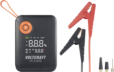 VOLTCRAFT Schnellstartsystem VC-CJS76 VC-16024485 Starthilfestrom (12 V)=300 A 12 V-Ausgang 2x, USB-Steckdose 2x, Lade- und Aufbewahrungsstation, (VC-16024485)