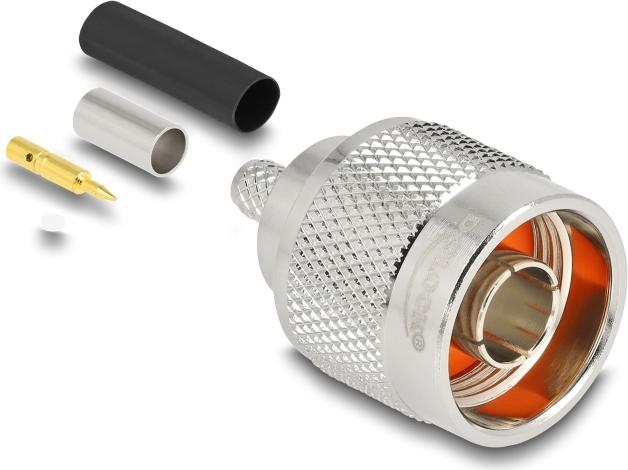 Delock N Stecker zum Crimpen LMR 200mit passendem Schrumpfschlauch (91766)