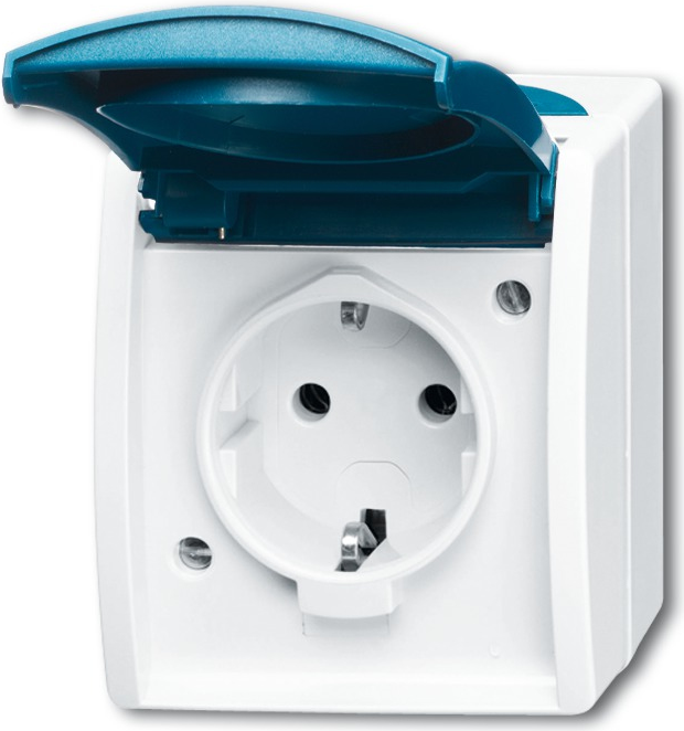 BUSCH-JAEGER Schuko-Steckdose 20EWN-53 ocean mit Namensschild 20EWN-53 (2083-0-0818)
