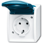 BUSCH-JAEGER Schuko-Steckdose 20EWN-53 ocean mit Namensschild 20EWN-53 (2083-0-0818)