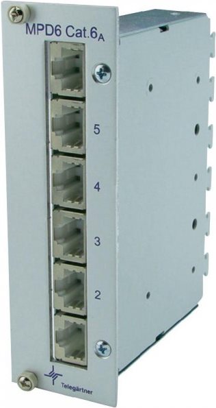 Telegärtner 6 Port Netzwerk-Patchpanel J02021A0054 CAT 6A 3 HE (J02021A0054)