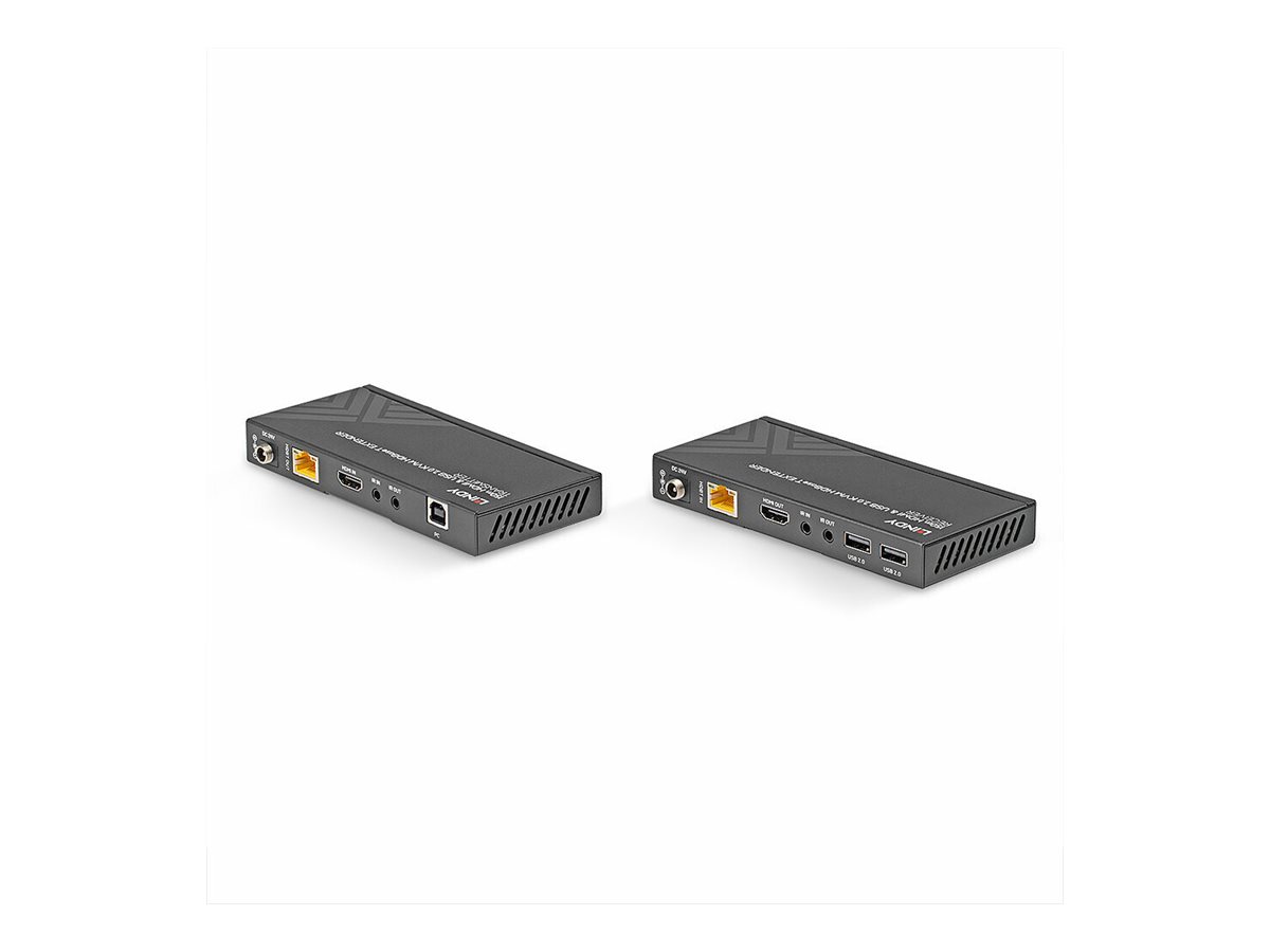 Lindy KVM-Extender Set 150 m Cat.6 HDBaseT HDMI 4K60 USB 2.0 & IR Schwarz