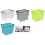 keeeper Aufbewahrungsbox "cornelia", 24 Liter, crystal-grey transparent, mit Deckel, Deckel mit Schiebeverschluss, - 1 Stück (1094582700000)