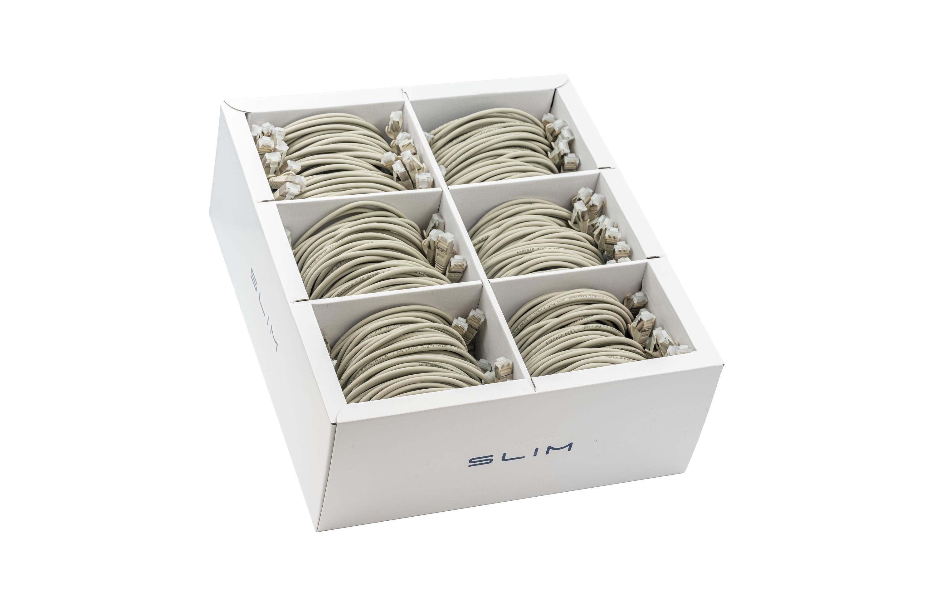 Wirewin SLIM-LS-K6A 3.0 36 CAT 6a Patchkabel 3 m U/FTP Grau 36er-Pack