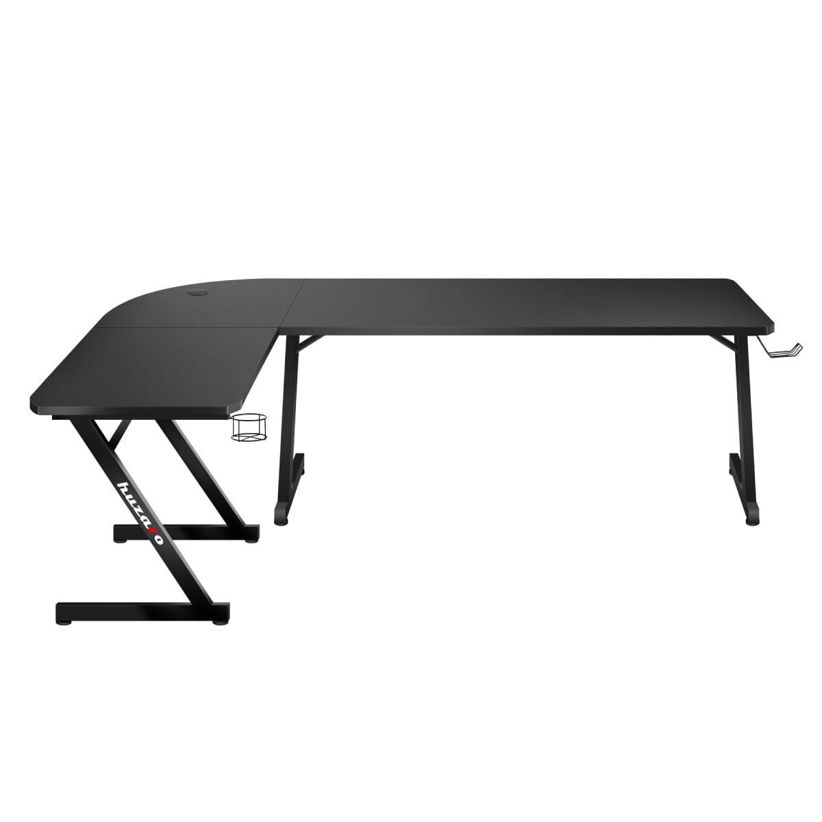 Huzaro Hero 7.0 Gaming-Schreibtisch Eckform Karbonfaser Aluminium Schwarz