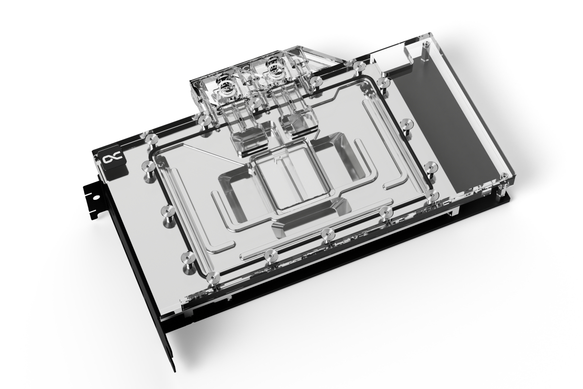 Alphacool Eisblock Aurora Geforce RTX 4090 AMP mit Backplate Schwarz, Edelstahl, Transparent