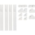 Hama Kabelkanal-Set, 4 Stück, selbstklebend, 1 m, inkl. Verbindungsstücke, Weiß (00221017)