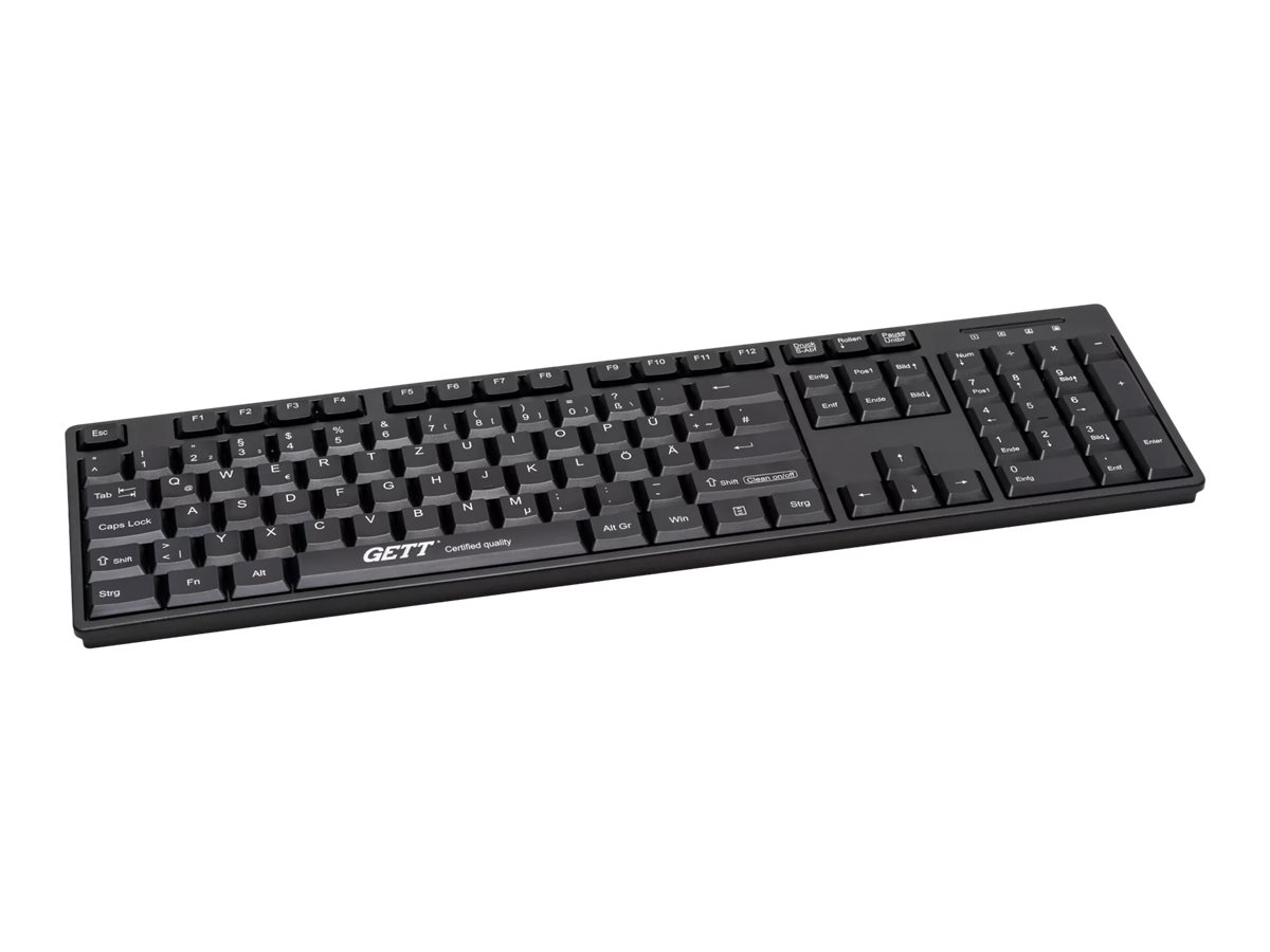 GCQ CleanType Easy Basic Tastatur 105 Tasten USB US-Layout Schwarz
