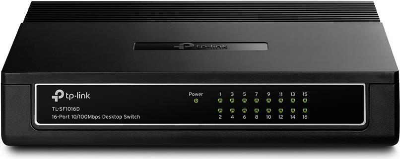 TP-Link TL-SF1016D 16-Port 10/100 Desktop Switch Schwarz