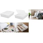 smartstore Aufbewahrungsbox "Bedroller", 60 Liter Box: weiß / Deckel: transparent, mit Rollen, Deckel - 1 Stück (60991)