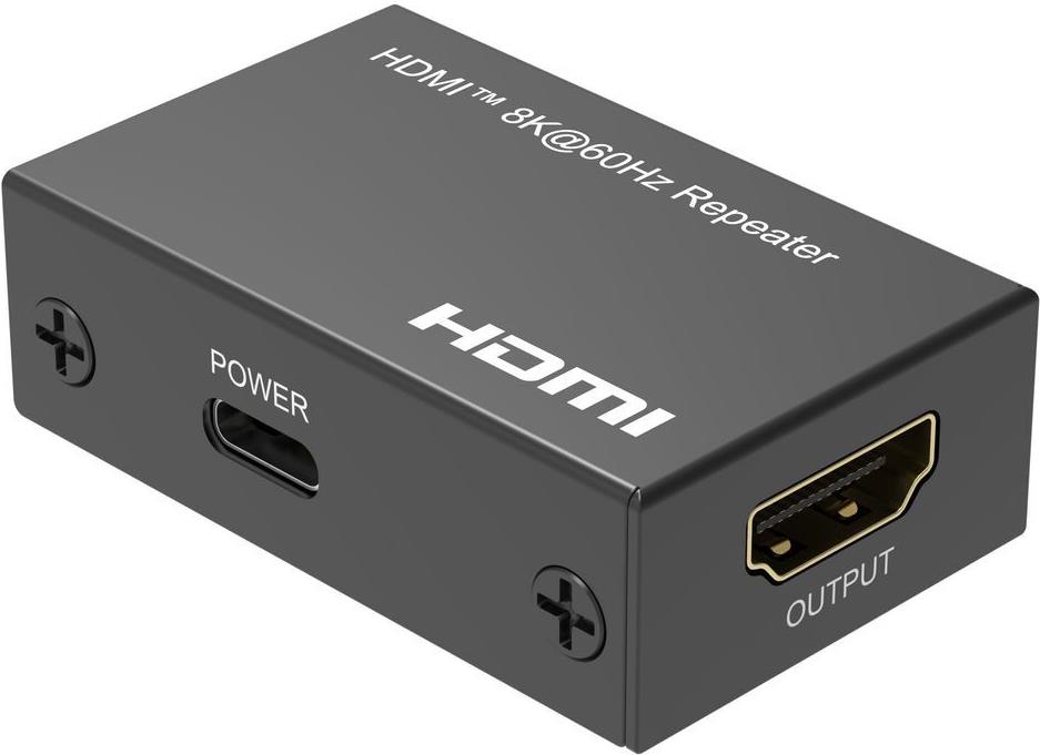 MicroConnect 8Ka60Hz HDMI repeater up to 10m 4Ka60Hz 13m 4 4 4 - Repeater (MC-HDMIREPEATER-8K)