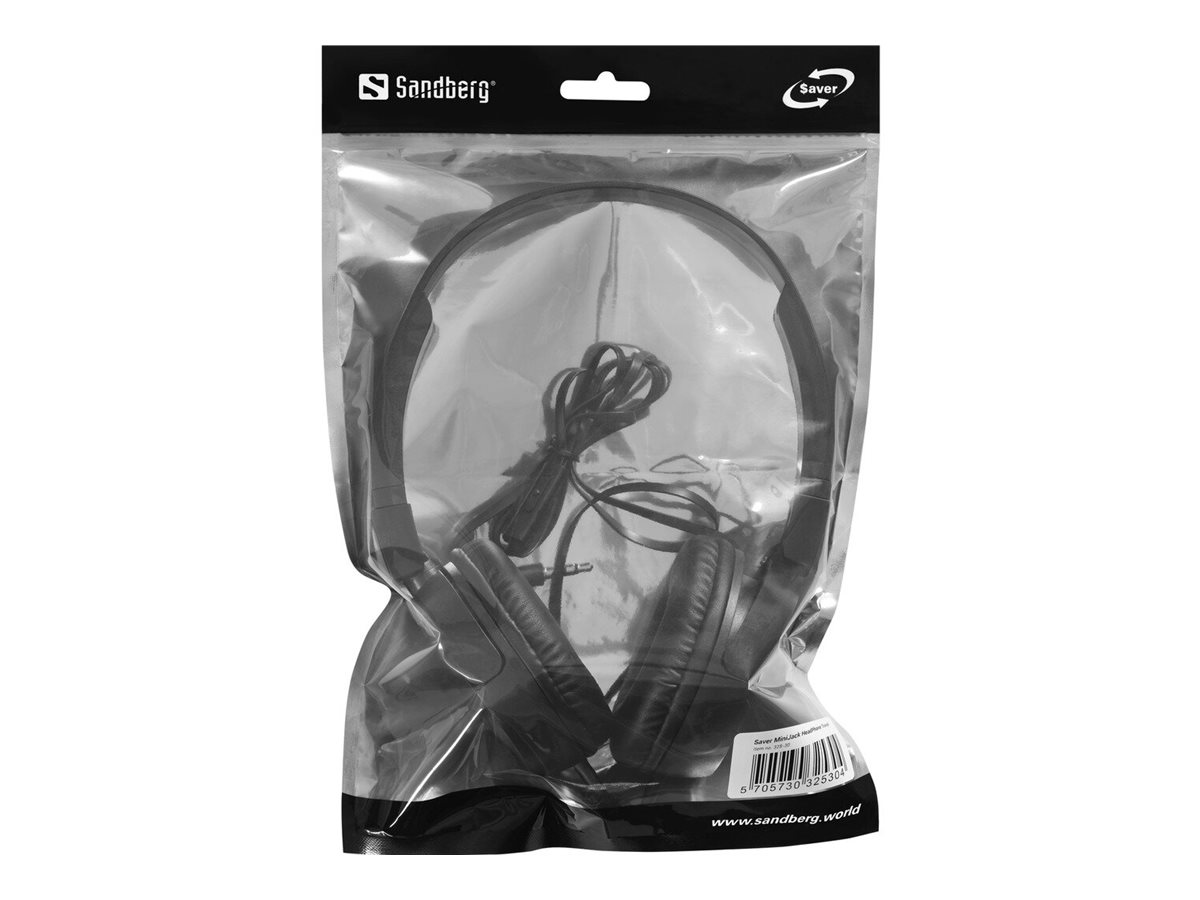 Sandberg Saver MiniJack Travel On-Ear Kopfhörer Schwarz