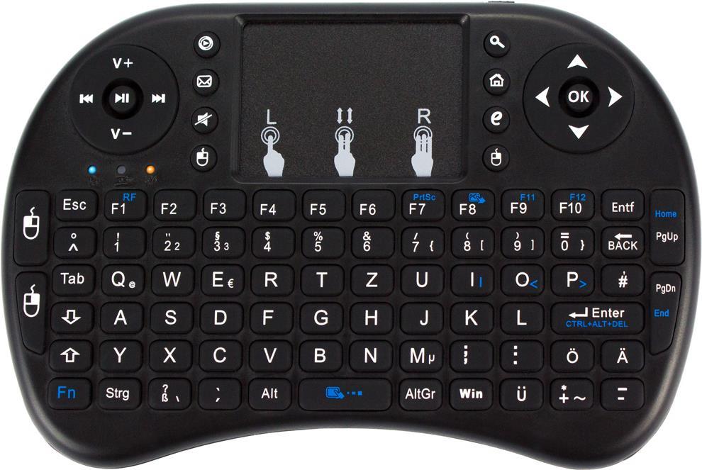 Fantec WK-200 Tastatur RF Wireless QWERTZ Schwarz (2467)