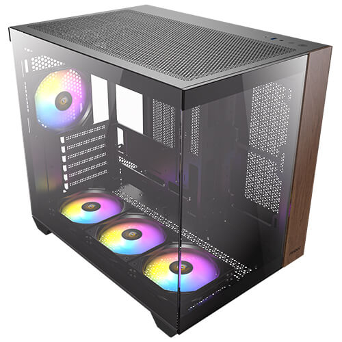 Antec CX800 ARGB Midi-Tower Schwarz, Holz