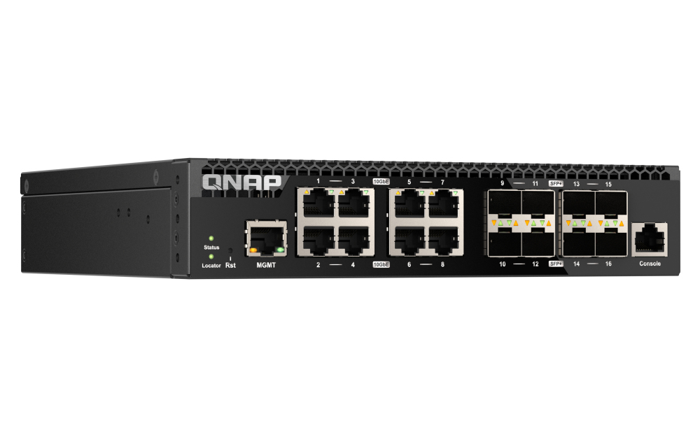 QNAP QSW-M3216R-8S8T Managed Switch 16-Port 10G Schwarz