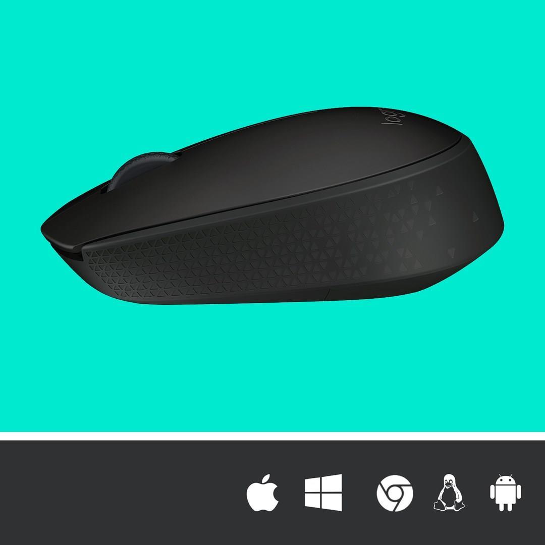 Logitech M171 Maus optisch RF Wireless Schwarz, Grau