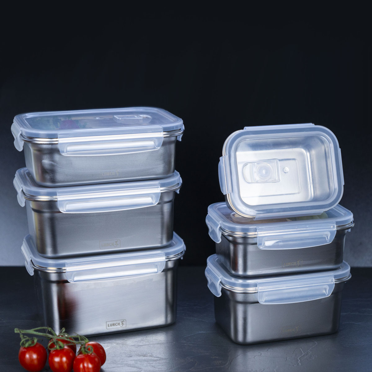 Lurch Lunchbox Safety Brotdose 1500 ml Edelstahl Transparent Silber