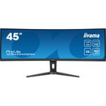 iiyama Prolite XCB4594DQSN-B1 44,5' ETE DQHD VA-panel, 5120x1440@165Hz, 450cd/m², 0,8ms MPRT, Lautsprecher, USB-C Dock (LAN, 90W PD), DisplayPort, 2x HDMI 2.1, KVM, USB3.2x3, FreeSync, 13cm höhenverstellbarer Standfuß (XCB4594DQSN-B1) (geöffnet)