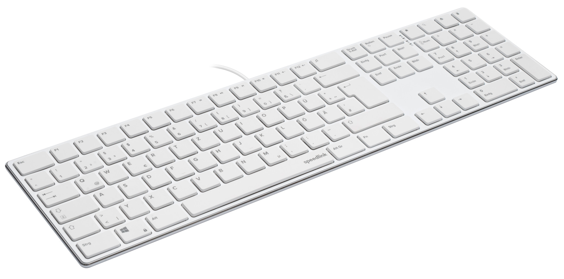 SPEEDLINK RIVA SL-640010 Slim Metal Scissor Kabelgebundene Tastatur 110 Tasten QWERTZ USB Weiß