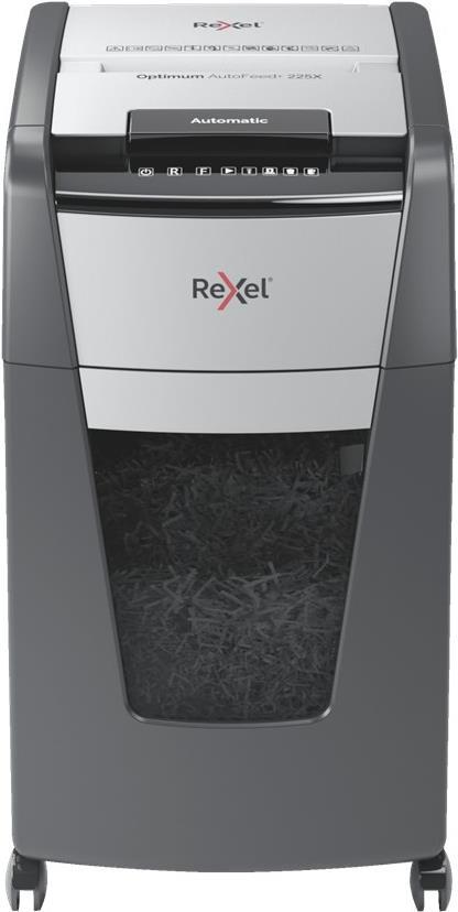 Rexel Optimum AutoFeed+ 225X Aktenvernichter Kreuzschnitt P-4 60 l Schwarz, Grau