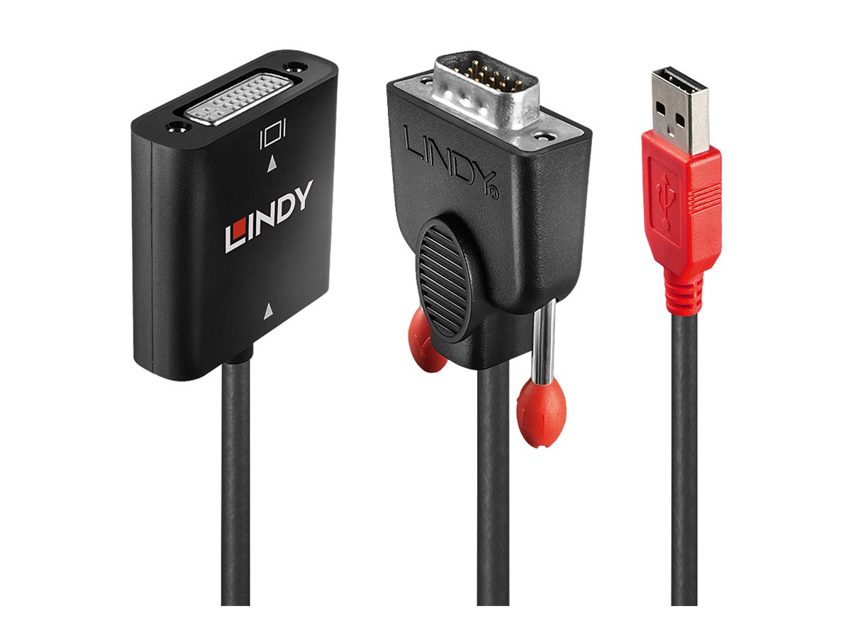 Lindy VGA Converter VGA auf DVI-D Schwarz, Orange