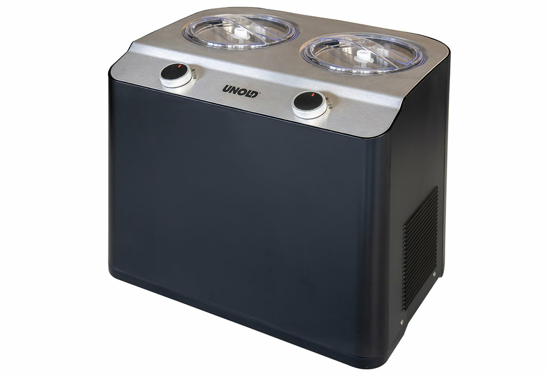 UNOLD Doppio nero 48835 Kompressor-Eismaschine 2,4 l Schwarz, Satinierter Stahl