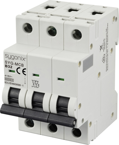 sygonix SY-6441064 Leitungsschutzschalter 3-polig 32A B-Charakteristik 6kA 415V AC