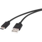 Renkforce USB 2.0 Anschlusskabel [1x USB 2.0 Stecker A - 1x USB-C™ Stecker] 1.50 m Schwarz vergoldete Steckkontakte Renkforce (1429650)