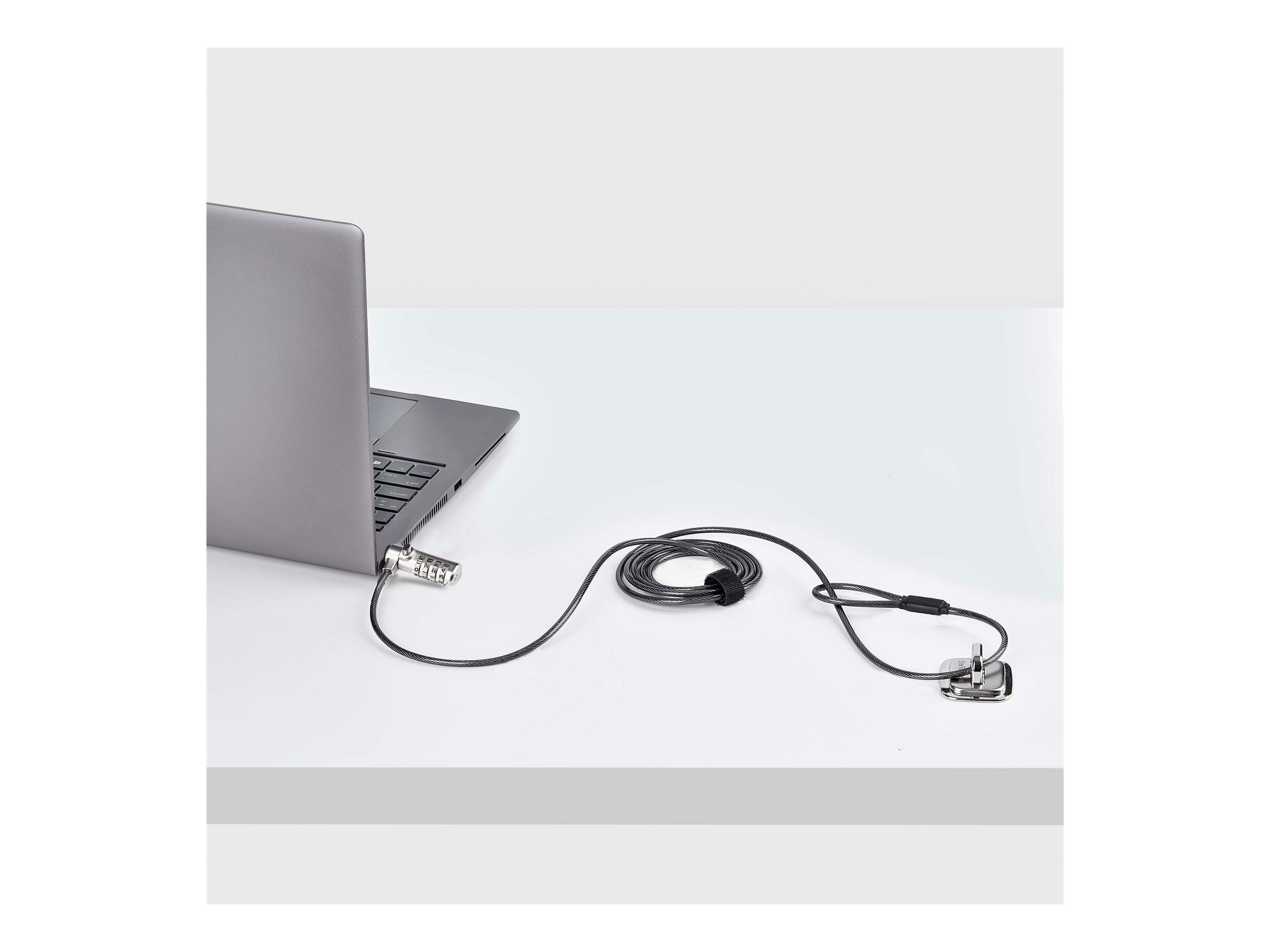 StarTech.com Nano Slot Compatible 6.6ft (2m) Cable Lock, Laptop Security Schwarz, Silber