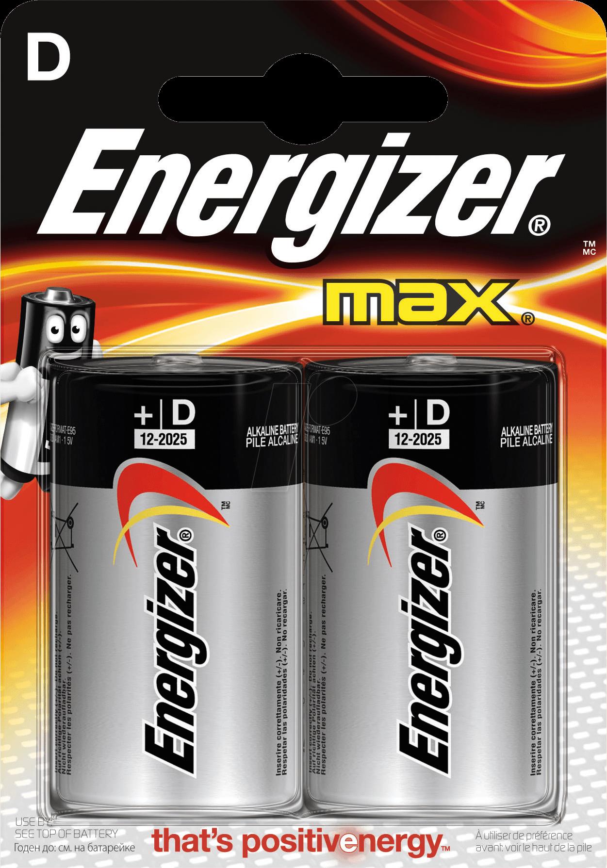 ENERGIZER Batterie Max Alkaline D/Mono/LR20 2 Stück/Pack. (E301533400)