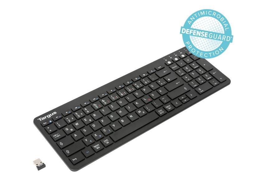 Targus Antimikrobielle Bluetooth-Universal-Tastatur in mittlerer Größe (deutsch) (AKB863DE)