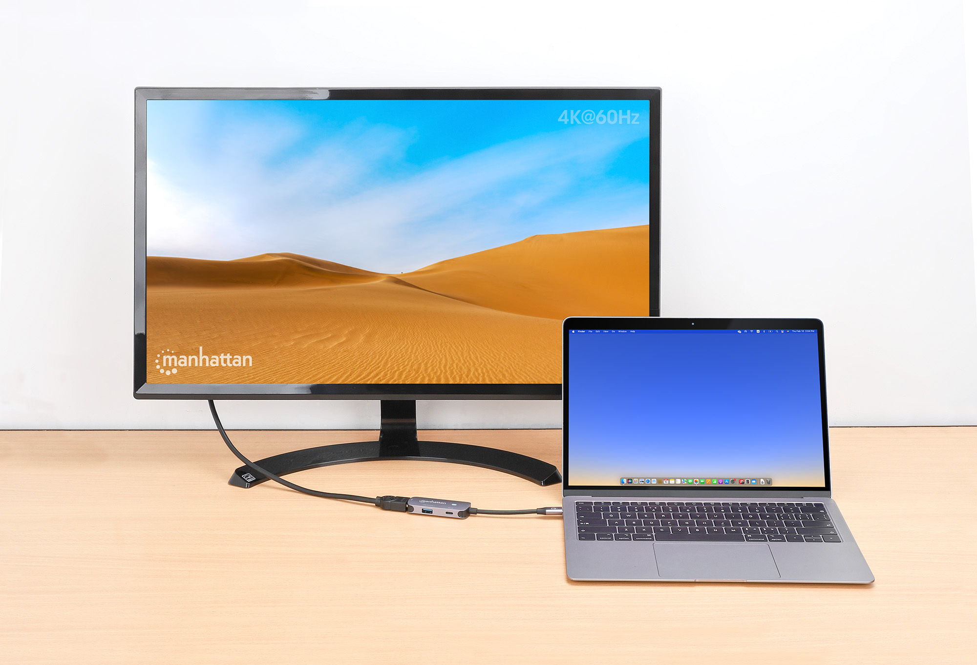 Manhattan 3-in-1 Dockingstation USB-C PD 4K HDMI Space-grau
