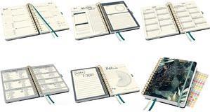 sigel Buchkalender Jolie "Glamorous Leaves" 2024, A5 Wochenkalender mit Spiralbindung, 168 x 215 mm, 1 Woche / - 1 Stück (J4603)