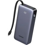 UGREEN PB536 20.000mAh 45W Powerbank 1x USB-A 1x USB-C 1x integrierters USB-C Kabel LED Airline approved grau (55988B)