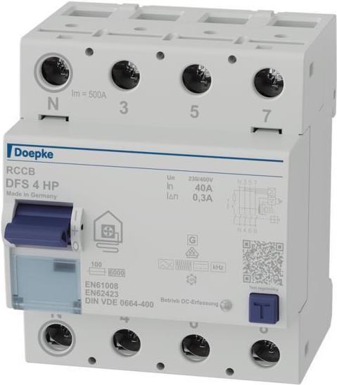 Doepke DFS4 040-4/0.30-HPFI-Schutzschalter 4p 40 A 0.3 (09136805)