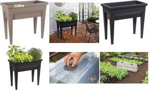 EDA Hochbeet "VEG&Table" City, taupe Maße: (B)760 x (T)385 x (H)680 mm, Erdvolumen: 57 Liter, - 1 Stück (013923 BR.T CX4)