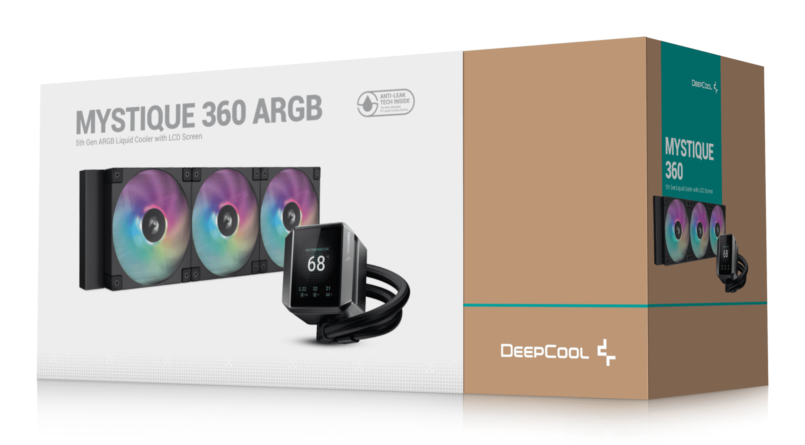 DeepCool MYSTIQUE 360 ARGB Prozessor-Flüssigkeitskühler 360 mm Schwarz
