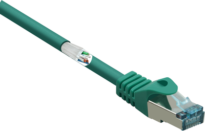 Renkforce RF-5462398 RJ45 Netzwerkkabel, Patchkabel CAT 6a S/FTP 15.00 m Grün mit Rastnasenschutz, Flammwidrig 1 St. (RF-5462398)