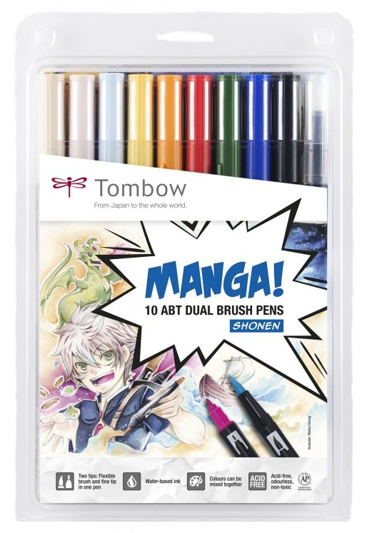 Tombow ABT Dual Brush Pen ABT-10C-MANGA1 10er Set Mehrfarbig