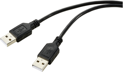 Renkforce USB-Kabel USB 2.0 USB-A Stecker, USB-A Stecker 1.00 m Schwarz PVC-Mantel RF-5771508 (RF-5771508)