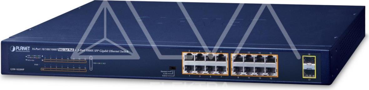 Planet GSW-1820HP Netzwerk-Switch Unmanaged Gigabit Ethernet (10/100/1000) Blau 1U Power over Ethernet (PoE) (GSW-1820HP)