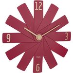 TFA Dostmann 60.3020.05 Quarz Wanduhr 400 mm x 37 mm x 400 mm Rot Schleichendes Uhrwerk (lautlos) (60.3020.05)
