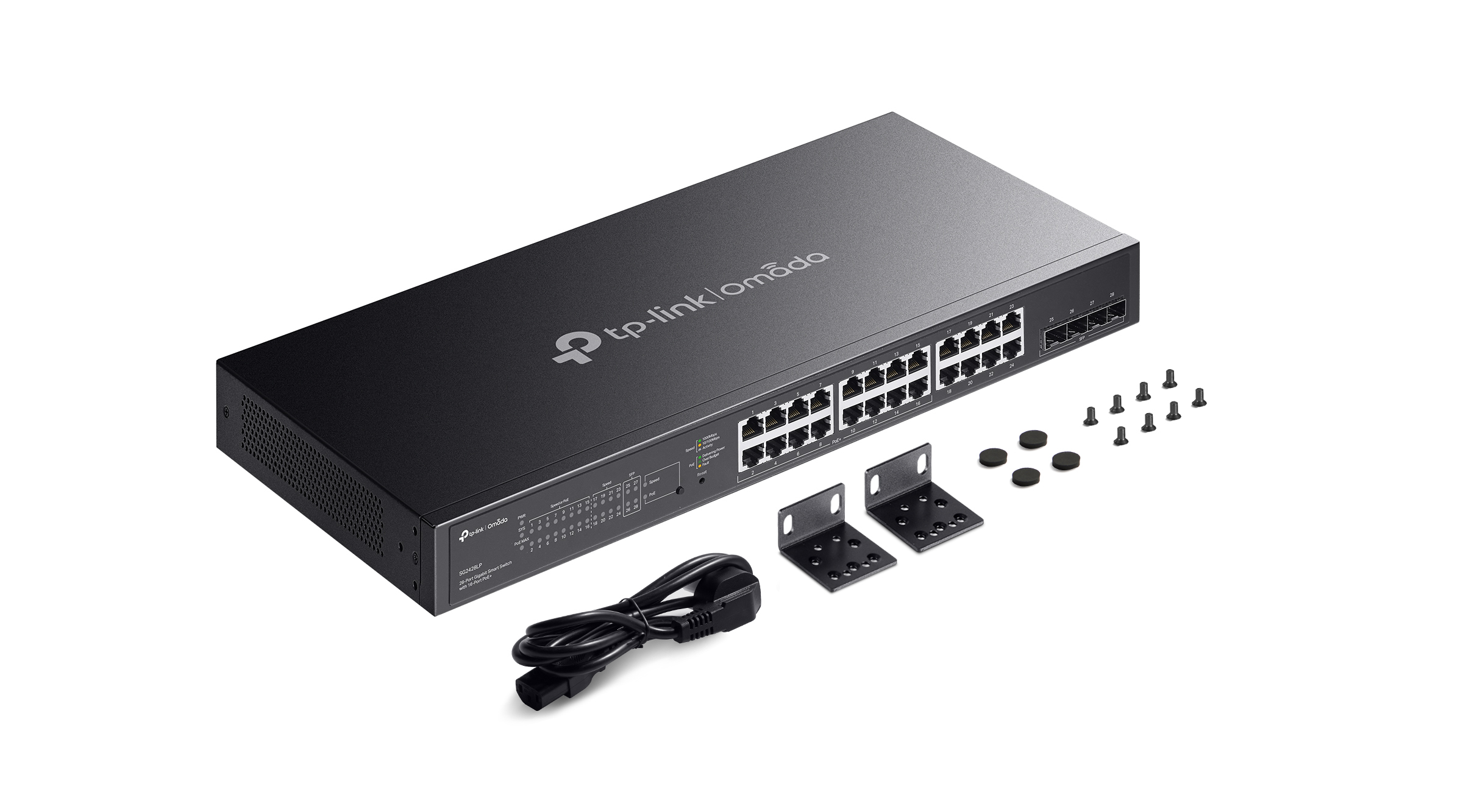TP-Link Omada SG2428LP Managed Switch L2/L2+ 28-Port Gigabit Ethernet mit 16x PoE+ (150 W) Grau