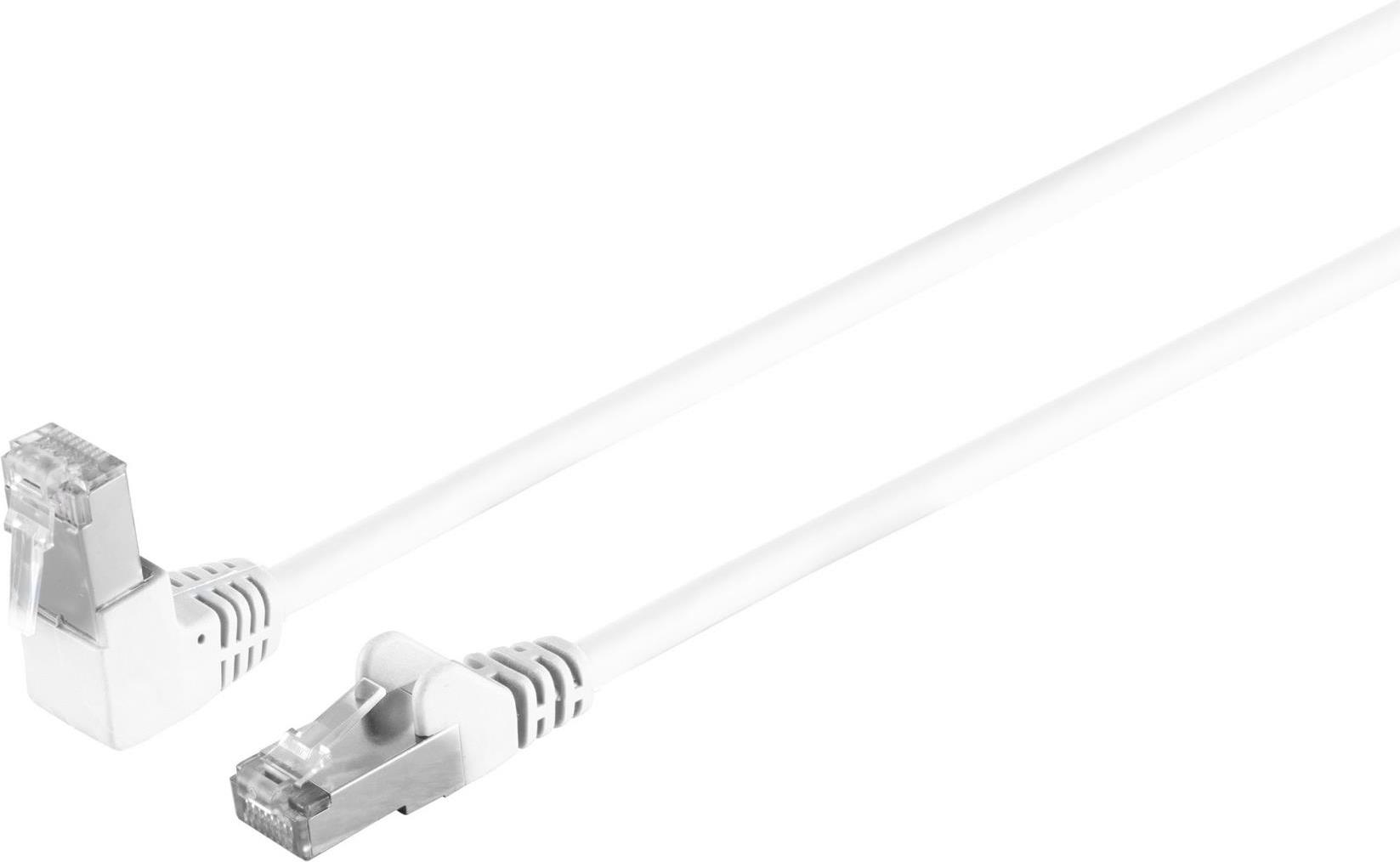 S/CONN maximum connectivity Netzwerkkabel-Patchkabel, cat 6, S/FTP, PIMF, Winkel-gerade, weiß, 0,25m (08-64006)