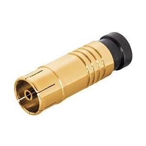 IEC-Kompressionskupplung, für Kabel Ø 6,8-7,2mm, vergoldet, Good Connections® (S-AD149)